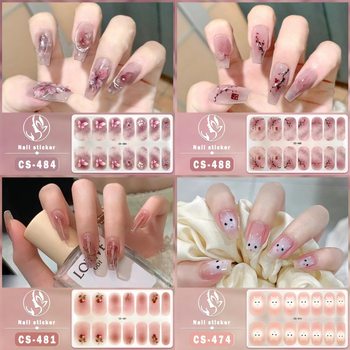 New Non-Baking Nail Art Sticker Flower Butterfly Waterproof Nail Adhesive Patch Full Sticker Summer Nail Polish Film Sticker