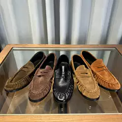 Pleated Slip-On Loafers for Women, Chunky Heel, Casual Old Money Style, Flat British Leather Shoes, Round Toe Single Shoes, Export Shoes