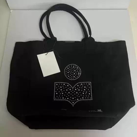 Lotte Japan Korea Mar Canvas Bag with Rhinestones Casual Shopping Bag Handbag Tote Bag Shoulder Bag