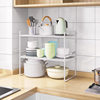 Retractable Kitchen Shelf Countertop Cabinet Partition Layered Shelf Cabinet Inner Seasoning Storage Pot Rack Desktop Small Shelf