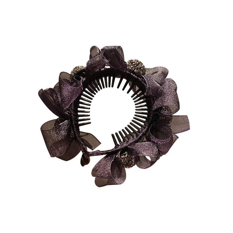 High ponytail hairpin women's bow large grip clip sweet balls head plate hair shark clip artifact hairpin accessories