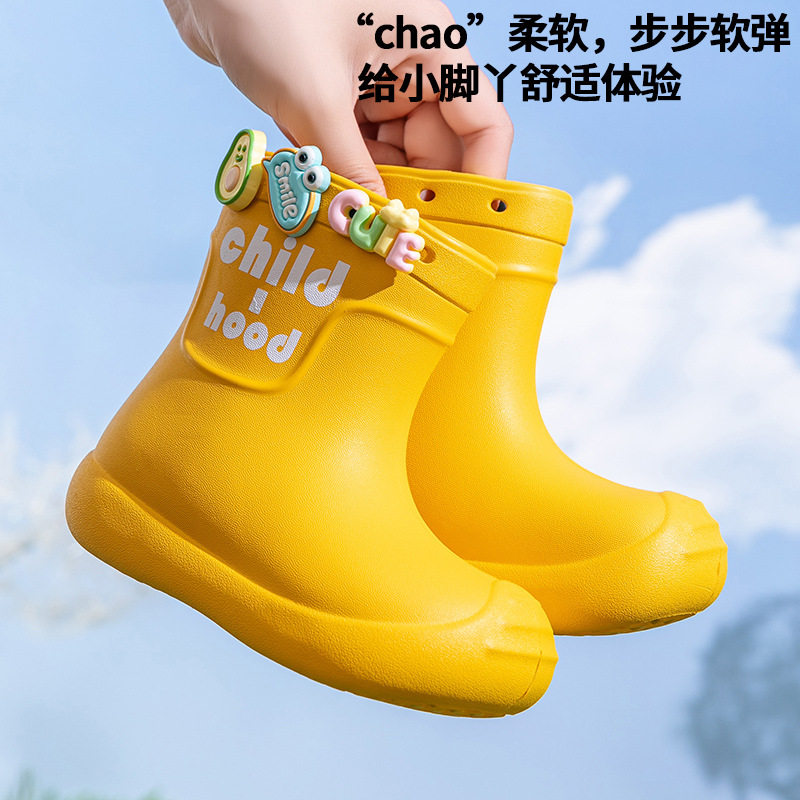 Children's Rain Boots, Girls' Baby Non-Slip Rain Boots, Girls' Students' School Water Shoes, Waterproof Boys' Kidsren's Women's Rubber Shoes