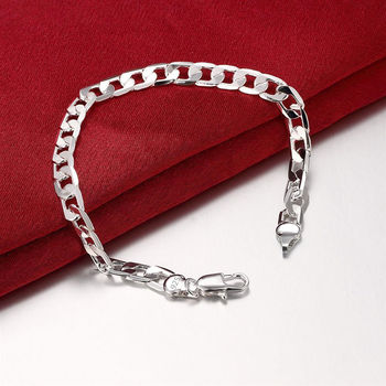 Jinrongxing Cross-Border Popular Copper Silver-Plated Fashionable Exquisite Jewelry 4/6/8/12mm Side Bracelet