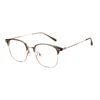 Autumn and winter brown half-frame glasses women's myopia can be equipped with ultra-light pure titanium frame square round face small frame