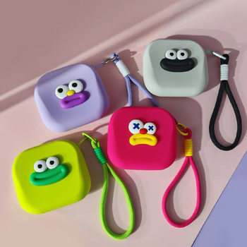 Trendy Round Bag Key Case Earphone Case Card Holder Pendant Hip-Hop Bag New Silicone Coin Purse Mini Bag