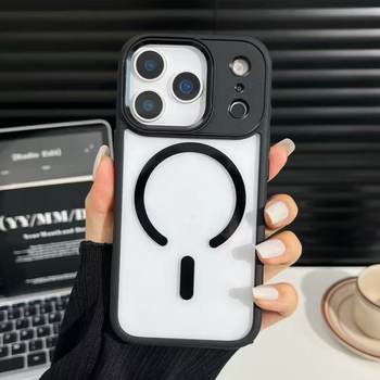 Golden Shield Magnetic Suction Suitable for Iphone17Promax Mobile Phone Case Apple 17 Metal Eagle Eye Transparent Anti-Fall Protective Cover