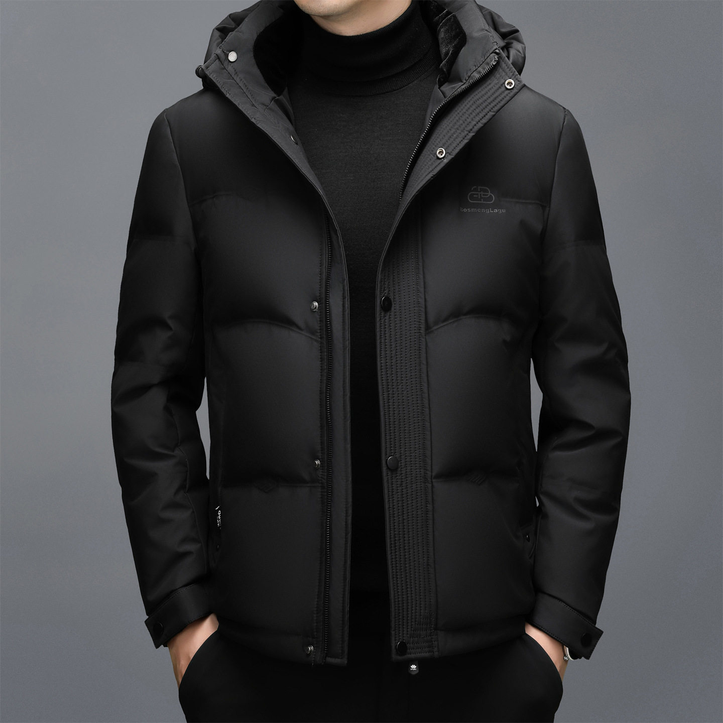 2025 Winter New Men's Casual down Jacket Thickened Warm Hooded Middle-Aged Men's Duck down Dad Jacket