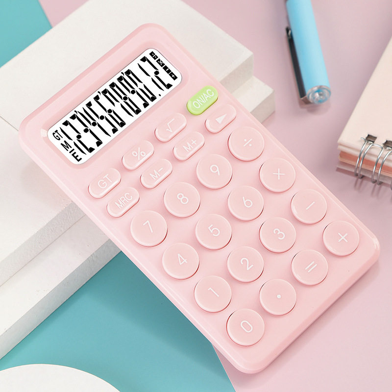 马卡龙彩色便携计算器办公专用计算机学生可爱计算器财务专用