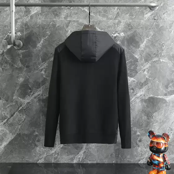 Correct Version 2025 Autumn/Winter New Original P Brand Runway Style Hooded Zip-Up Knit Cardigan Jacket for Men and Women