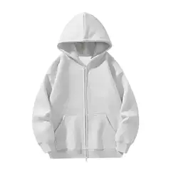 Brand Excellent Cotton Hooded Cardigan Sweatshirt Casual Loose Fit Unisex European and American Style Double-Ended Zipper Jacket with Printed Logo