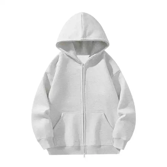 Brand Excellent Cotton Hooded Cardigan Sweatshirt Casual Loose Fit Unisex European and American Style Double-Ended Zipper Jacket with Printed Logo