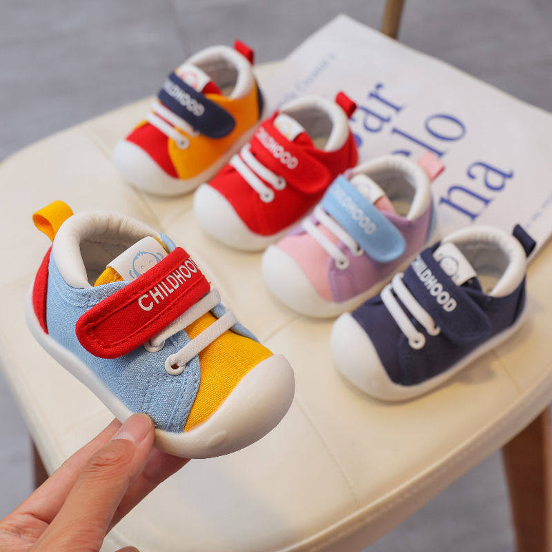 Spring and Autum New Baby Toddler Shoes Soft-Soled Indoor Shoes for Boys and Girls Baby Canvas Shoes Trendy Kidsren 1-3 Years Old 2