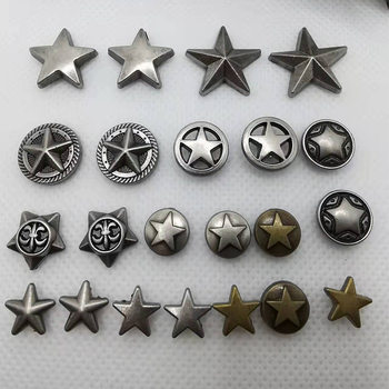 Manufacturer Wholesale Antique Bronze Five-Pointed Star Rivets Vintage DIY Phone Case Apple Watch Strap Accessories Clothing Rivet Buckle