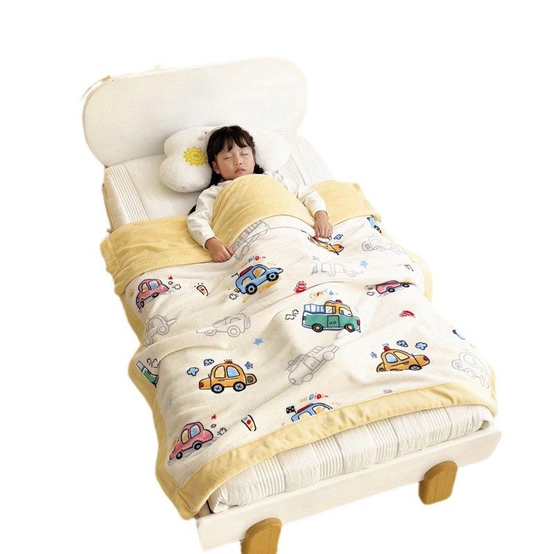 Class A Children's Thickened Milk Velvet Blanket for Kindergarten Pupils Single Bed Nap Warm Blanket for Autumn and Winter