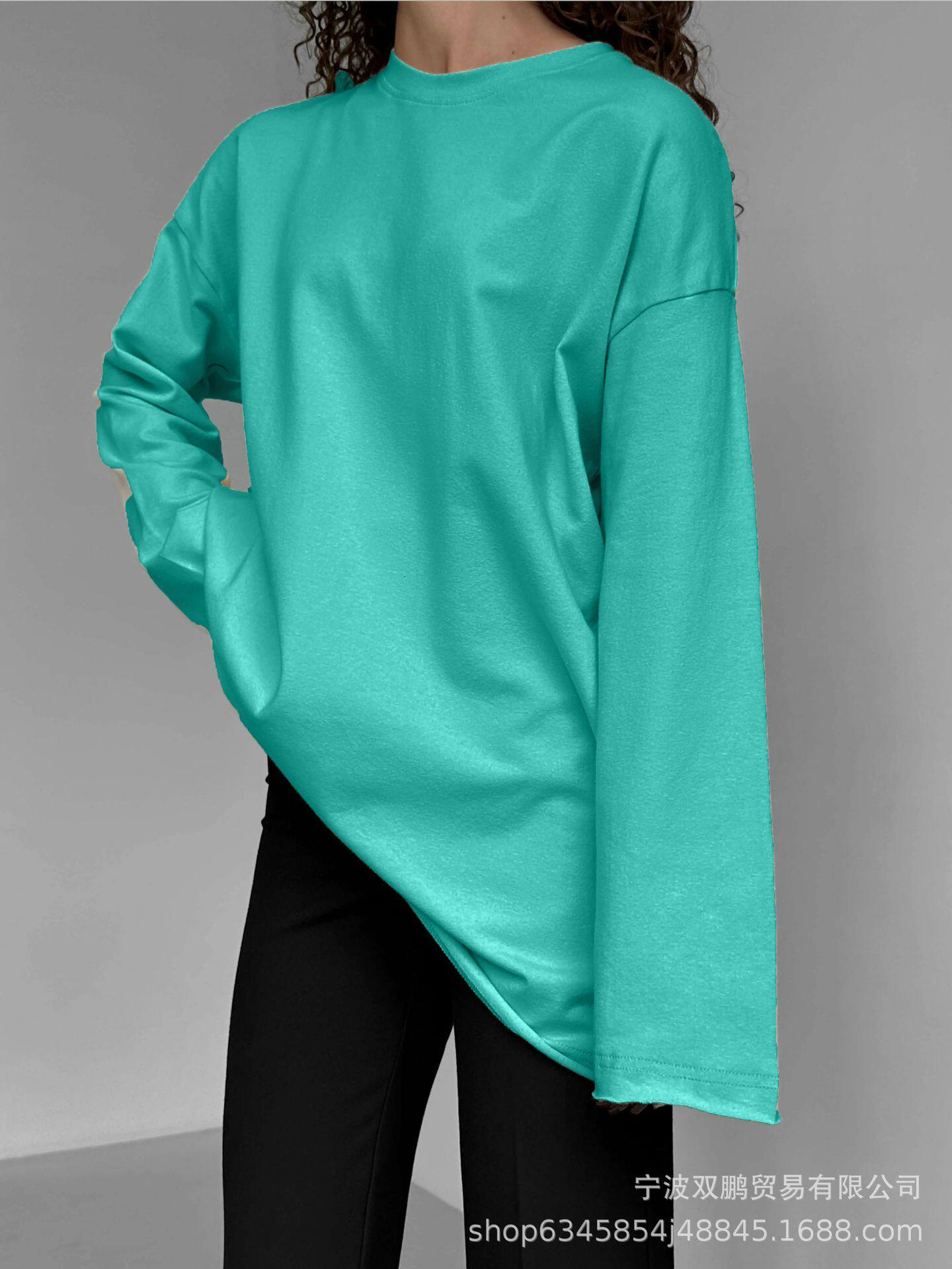 Womens Loose Fit Long Sleeve T Shirt 100 Cotton Distressed Design Casual Style Perfect for Spring and Autumn