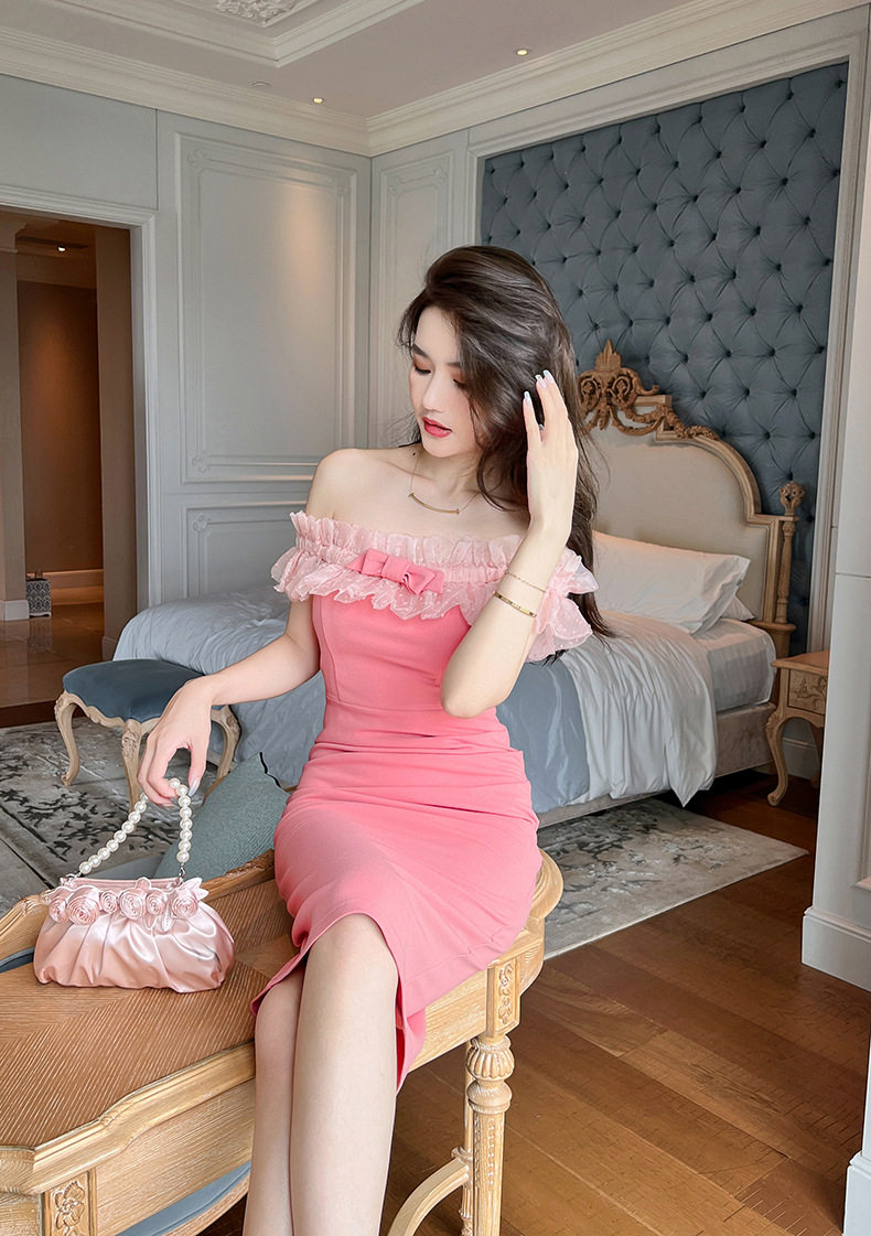 Đầm ôm body nữ dáng midi cổ yếm tay ngắn chất liệu thun lạnh cao cấp — [Hồng đậu] chi tiết 21
