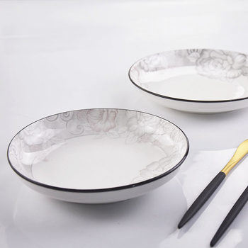 Wholesale 789inch Creative Ceramic Round Deep Plates, Soup Plates, Rice Plates, Dish Plates, Tableware Trays