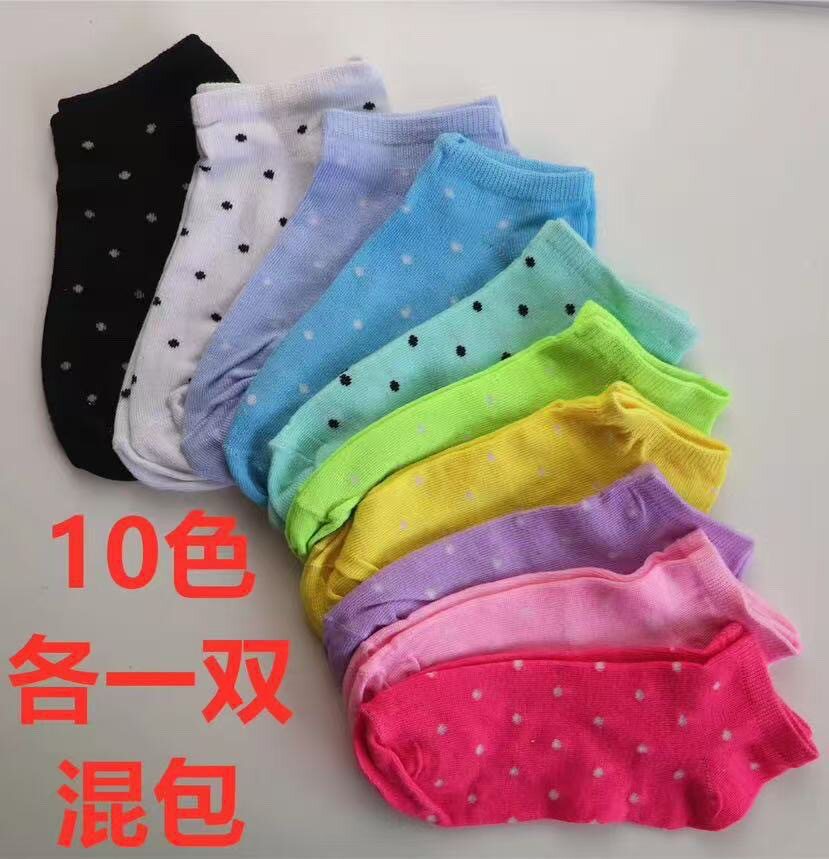 跨境糖果色女士袜子夏季吸汗透气彩色百搭短袜休闲袜子厂家批发