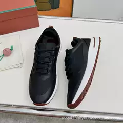 Ready Stock Men's Genuine Leather Breathable Color-Blocked Mesh Casual Shoes with Laces, Comfortable and Versatile Outdoor Sports Shoes, Running Shoes