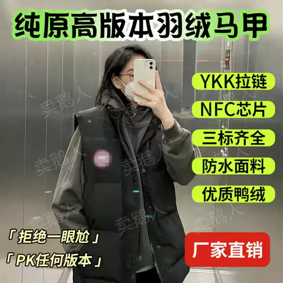 In-Stock Cross-Border Foreign Trade Winter Goose down Vest Unisex Sleeveless Vest Classic Style Warm Jacket