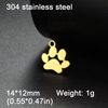 hot sale stainless steel paw charm animal cat dog handmade pendant diy necklace bracelet jewelry manufacture wholesale