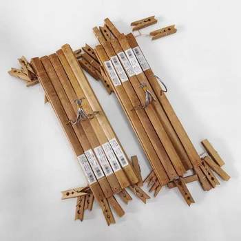 Wholesale Vintage Bamboo Pants Hanger Pants Clip Bamboo Clothes Hanger Household 4-Clip Cross Multifunctional Drying Rack Pants Clip Drying Rack