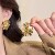 E6952 gold-Дизайнерские серьги с золотым цветком для женщин