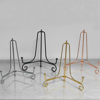 Foldable Iron Art Stand for Displaying Dishes, Tea Cakes, Clocks, and Plates; Kitchen Tabletop Storage Rack