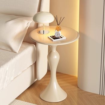 Bedside Table Simple Modern Home Bedroom Iron Small Round Cream Style Side Table Substitute Creative Storage Rack
