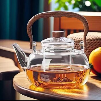 Thickened High-Temperature Resistant Glass Teapot 2025 New Model Flower Teapot for Home Use, Large Capacity, Specifically for Electric Ceramic Stove, High Aesthetic Value
