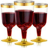 150ML disposable champagne glass plastic goblet gilding edge plated red wine glass ice cream cup try drink rose gold