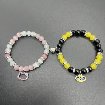Europe and the United States cross-border TK hot selling natural stone beads moon sun love magnetic attraction men and women couples bracelet elastic bracelet