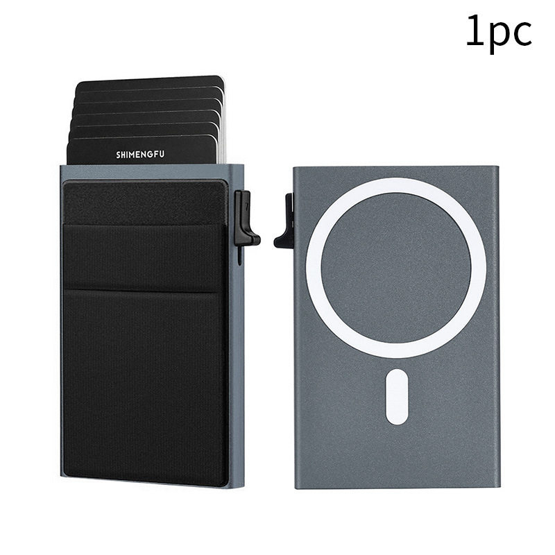 Magnetic Aluminum Alloy Card Holder Automatically Pops up Business Card Box Anti-Theft Brush Anti-Degaussing Rfid Card Holder Metal Card Holder