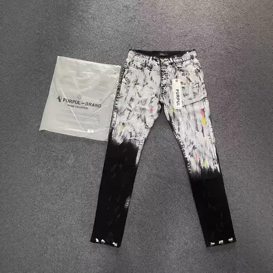 High Street Jeans Black Slim-fit Cross-border Foreign Trade P Brand New Stretch Foot Men's Miscellaneous TEMU Pants