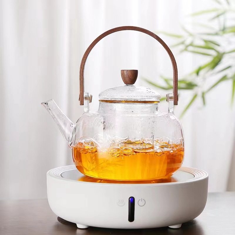 Cross-Border Herbal Tea Kettle, Glass Health Pot, Bamboo Handle Kettle, Glass Teapot, Electric Ceramic Stove, Tea Kettle