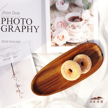 Wooden Japanese Dinner Plate Solid Wood South American Walnut Shaped Plate Wooden Dim Sum Fruit Plate Acacia Wooden Tray Wholesale