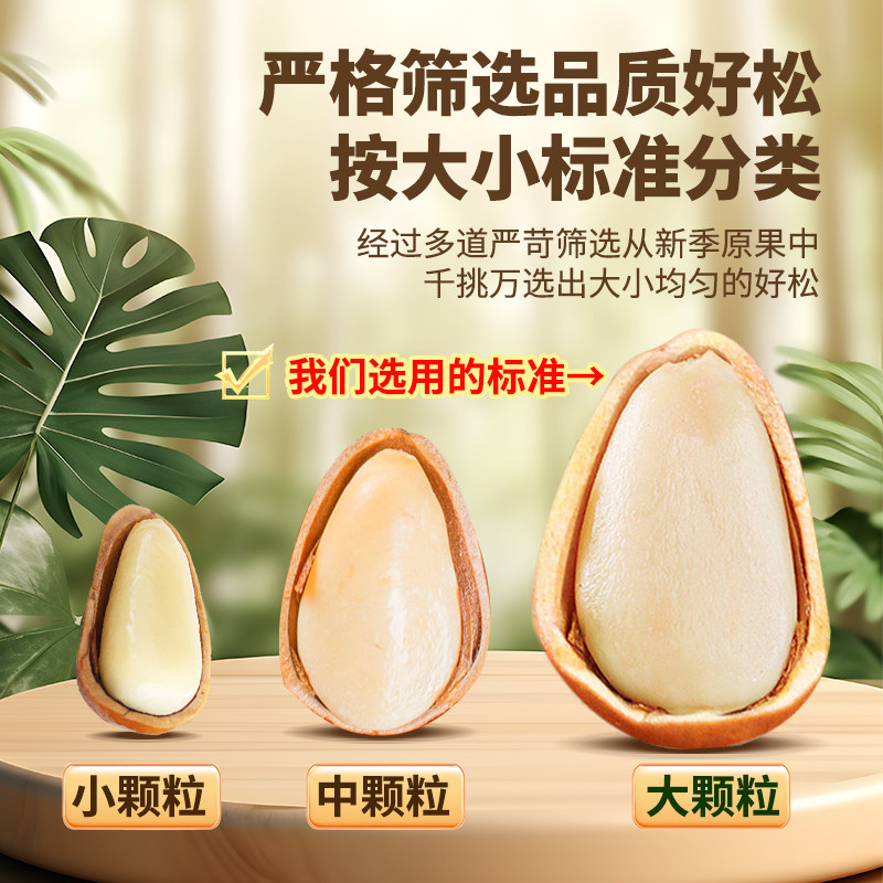 Wild Northeastern Pine Nuts with New Openings, Bulk Hand-Peeled Pine Nuts, New Year Specialty Snacks for Children