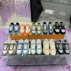 High-End ~ Trendy Brand Mesh Sports Shoes for Men, Genuine Leather, Breathable, Fashionable Dad Shoes, Lightweight Outdoor Casual Shoes, Running Shoes