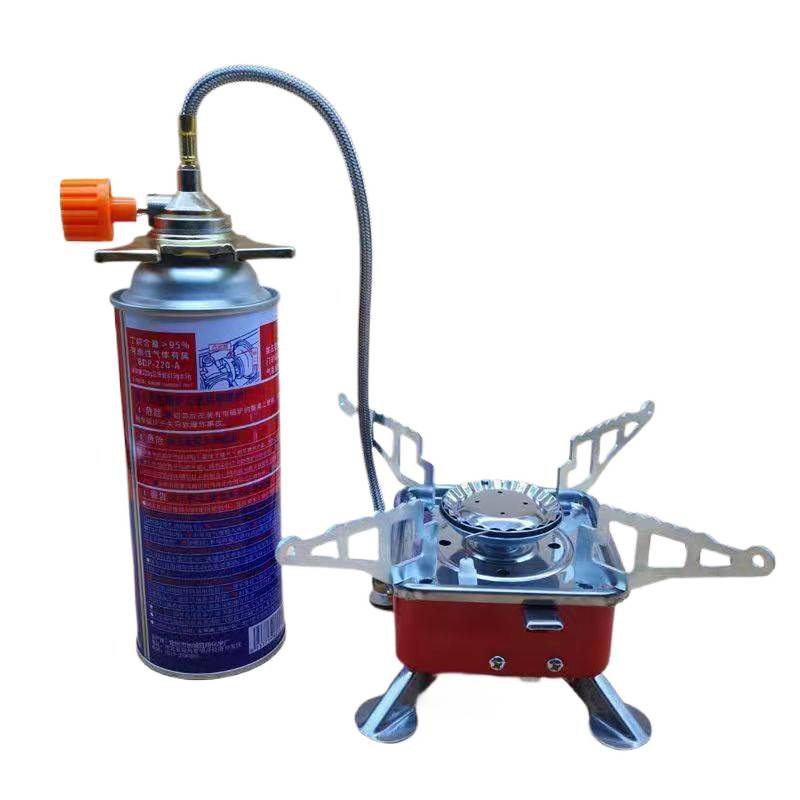 Outdoor Mini Square Stove Gas Stove Portable Folding Cassette Stove Camping Stove Cooking Utensils Butane Gas