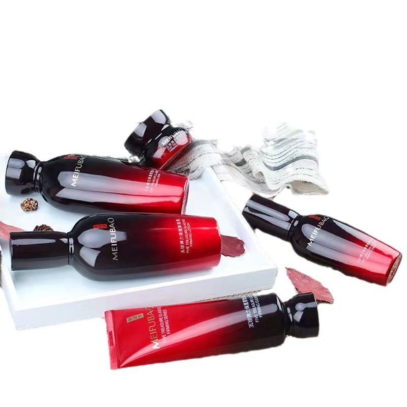 Meifubao Skin Care suit Five Treasures Elastic Moisturizing Firming Cleansing Cream Full Set Facial genuine goods Wholesale