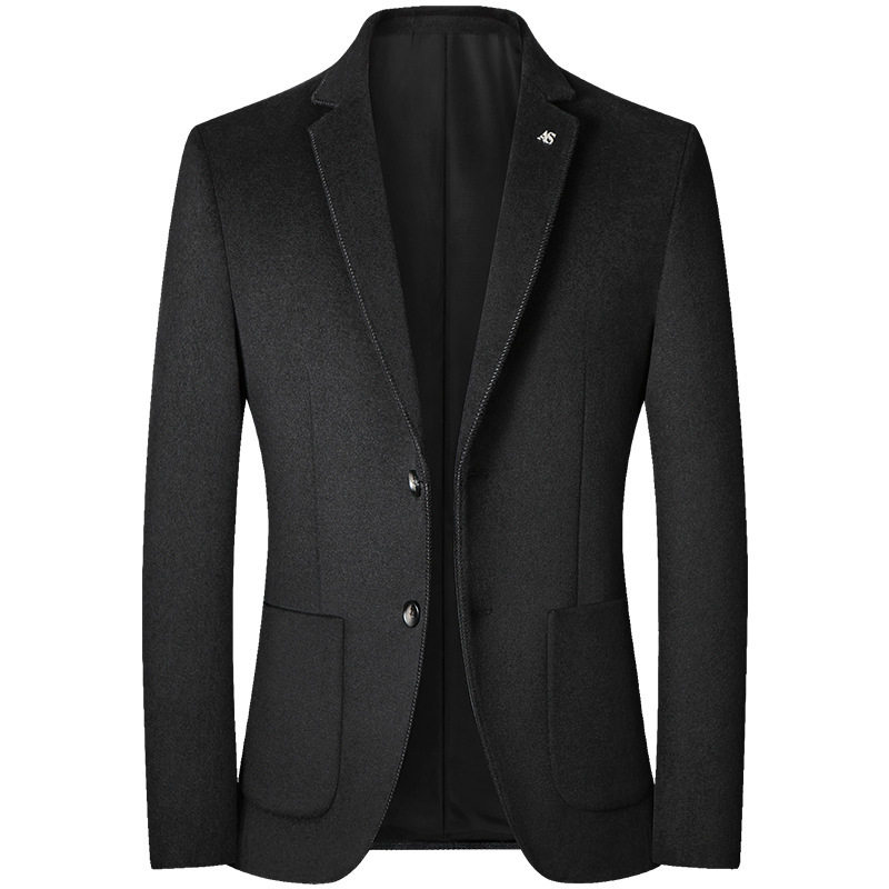 Mens Wool Blend Overcoat Autumn Winter Short Jacket Tailored Fit