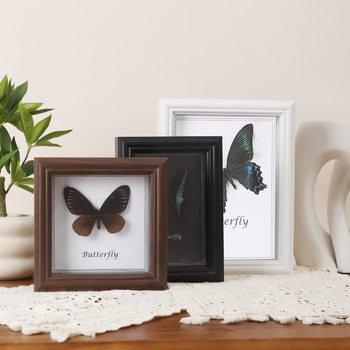 Black Three-Dimensional Glass Photo Frame Handmade DIY Hollow 2cm Table Square 4568inch Insect Real Butterfly Specimen Frame