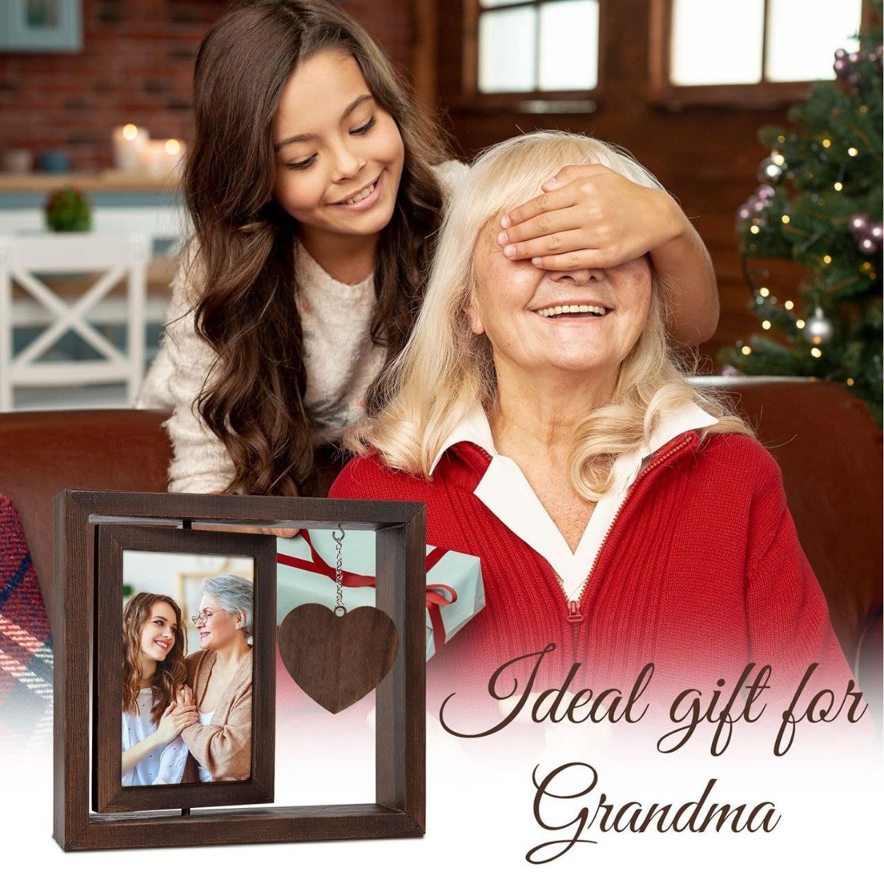 Wooden Rotating Commemorative Photo Frame Dog and Cat Pet Photo Frame Wooden Double-Sided Photo Frame Love Hanging Sign Writable Ornaments