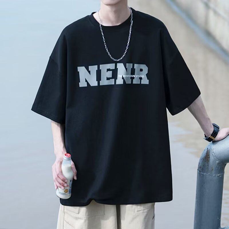 short-sleeved T-shirt men's summer fashion brand trendy loose men's clothes