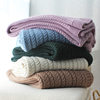 Wool Blanket Knitted Wool Blanket Ready for Delivery American Style Towel Blanket Solid Color Bedside Towel New Style