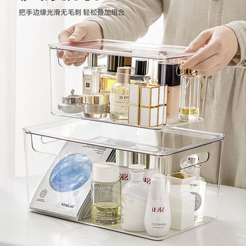 Light Luxury Acrylic Cosmetic Storage Box Transparent Large Capacity Desktop Skin Care Box Dust-proof Acrylic Fit Basket