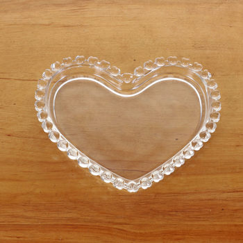 Love Fruit Glass Plate Series Ins Style Retro Dinner Plate Heart-Shaped Breakfast Cake Snack Dessert Tableware Plate