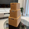 Storage Basket with Lid Rattan-like Woven Storage Box Household Box Organize Clothes Quilt Large Capacity Dormitory Storage Box