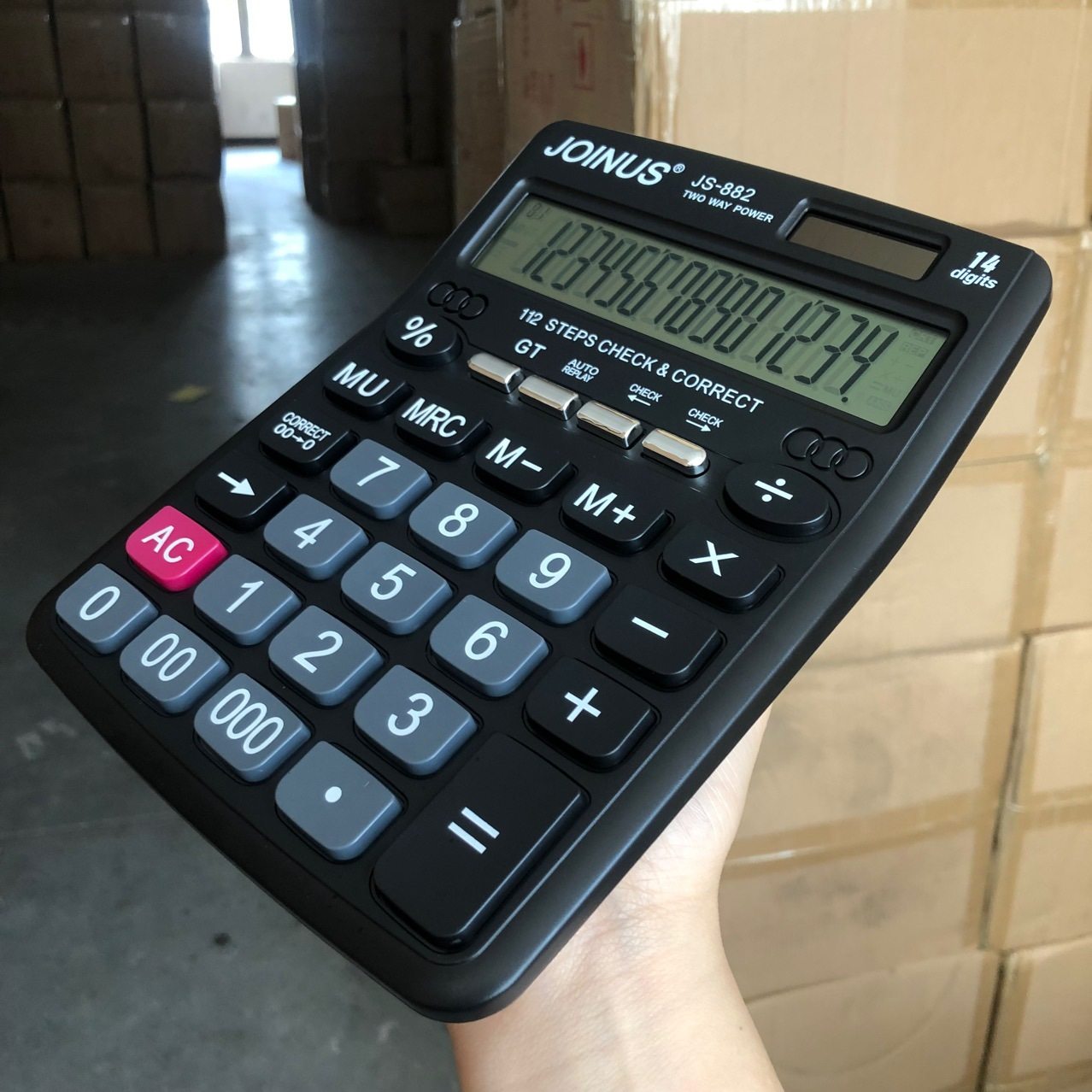 JOINUS众成牌 882台式太阳能计算器财务会计商务双电源14位计算机