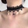 Sexy Neck Jewelry Wine Red Dark Lace Velvet Lace Collar Choker Lace Strap Clavicle Chain